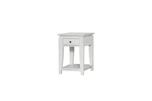 Whitewash Chairside Table