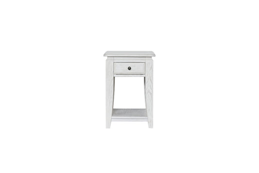 Whitewash Chairside Table
