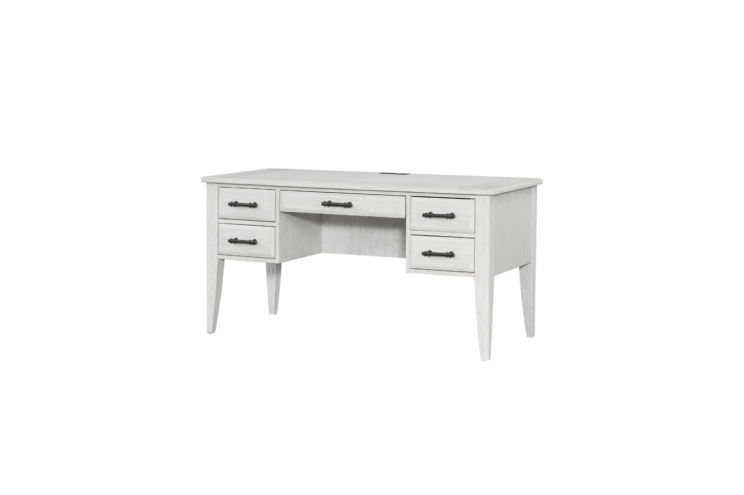 Whitewash 5-Drawer Desk