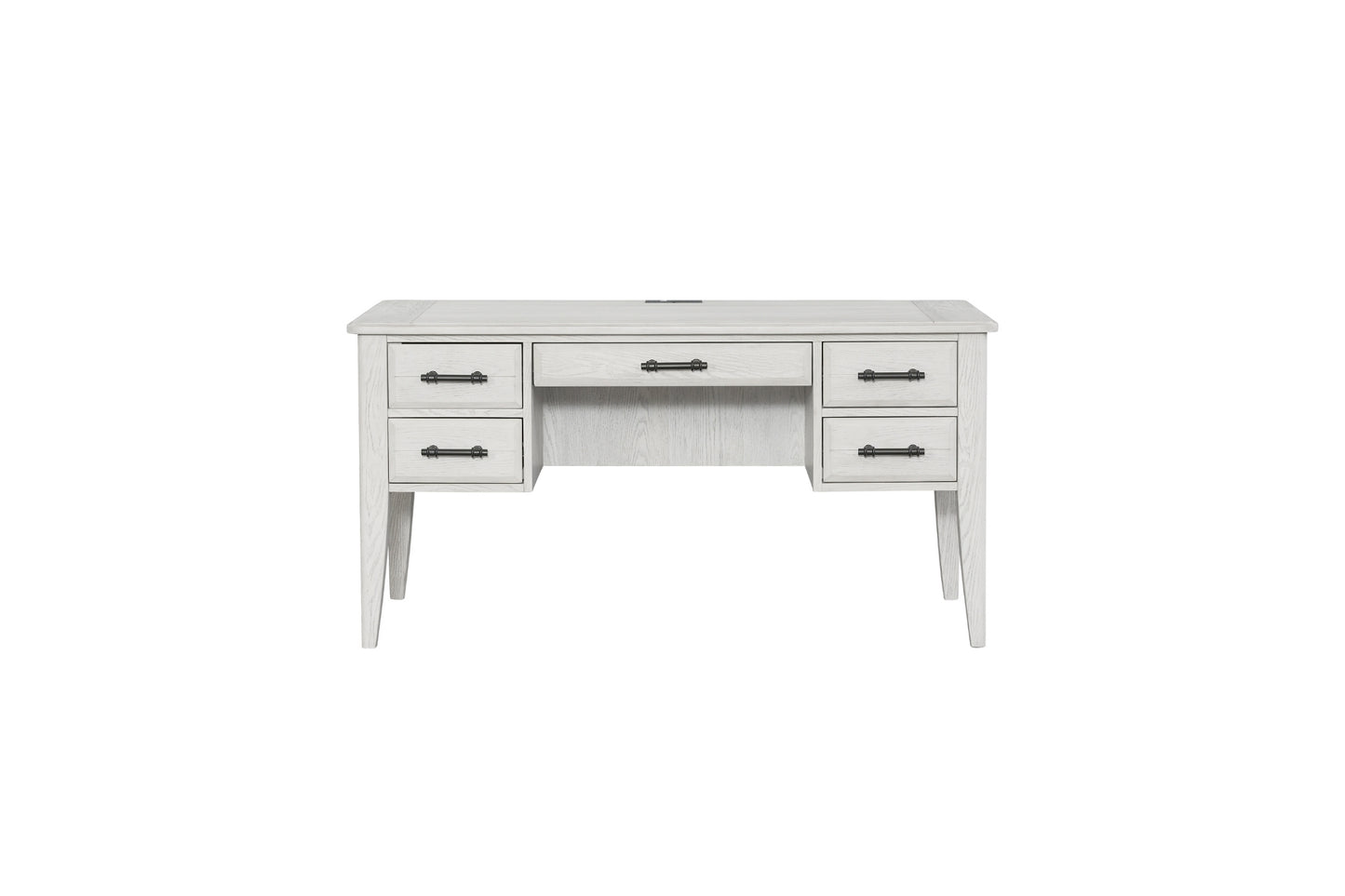 Whitewash 5-Drawer Desk
