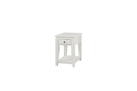 Whitewash Chairside Table
